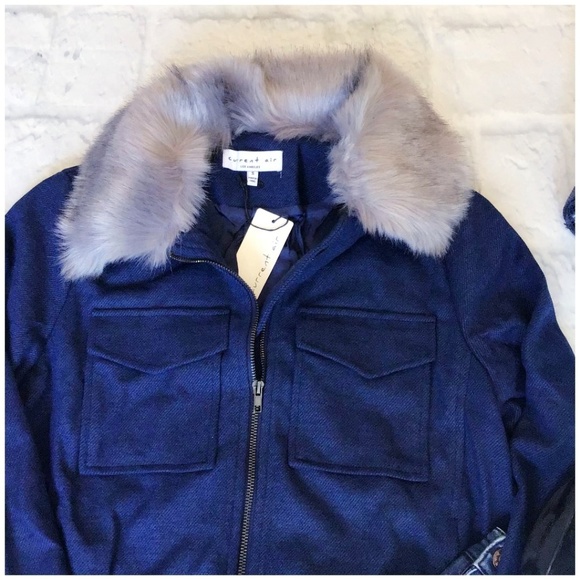 FEW LEFT❗CURRENT AIR Casual Chic Navy Bomber Jacket - Picture 4 of 8